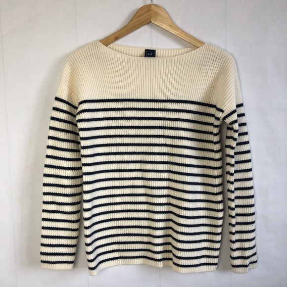 GAP Sweaters - (NWOT) Gap Boatneck Navy Striped Sweater